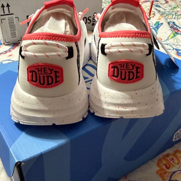 **Price Firm** Hey Dude Sirocco W Sport Stripe White/Pink Vacation Size: W 11 - Picture 6 of 11